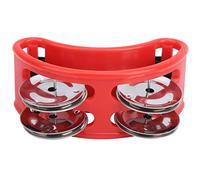 CHICIRIS Foot Percussion Jingle, Elliptical ABS Body (rosso) | Riproduzione ritmica a mani libere, cinturino con chiusura a strappo, cerniere in metallo lucido, per batteristi cajon,