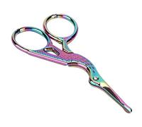 CHICIRIS Forbici da Ricamo Vintage - Cesoie con Design a Gru per Cucito e Ricamo, Piccole Forbici in Acciaio Inossidabile, 1 Pezzo (Forbici colorate per gru a testa tonda)