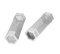 CHICIRIS Generatore di Fumo Esagonale in Acciaio Inossidabile per Aggiungere Sapore Al Cibo su Griglie Elettriche, a Gas e a Carbone Tubo Affumicatore per Barbecue da 2 Pezzi (Esagono 2,99x5,18