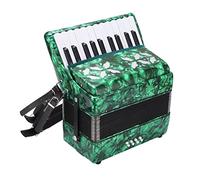 CHICIRIS Giocattolo Musicale per Fisarmonica a 22 Tasti con 8 Bassi, Materiale ABS e Acero, qualità del Suono Professionale, Tasti e Neri, Include, Cinghie, Panno per la Pulizia e Borsa (GREEN)