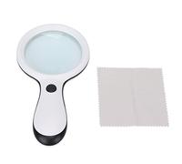 CHICIRIS Glass d'Ingrandimento, Vetro d'Ingrandimento a LED 10 Volte da 88 Mm la Lettura Portatile in Vetro di per Leggere per Leggere Libri e Giornali (WHITE)