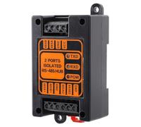 CHICIRIS Hub Isolato RS 485, Hub a 2 Porte di Grado Industriale, Guscio in ABS, Protezione da Cortocircuito, per Applicazioni di Ingegneria All'aperto, con Protezione Dai Temporali