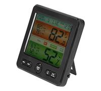 CHICIRIS Igrometro del Termometro a Schermo di Grande Schermo Digitale per il Monitoraggio del Tempo in Tempo Reale e la modalità di Risparmio Energetico, per L'uso di Home Office di Famiglia (BLACK)