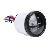 CHICIRIS Indicatore Digitale da 52 Mm, Misuratore di Tensione della Pressione Dell'olio della Temperatura Dell'acqua con Display Retroilluminato Blu, per Auto, (Quadrante nero Coperchio nero)