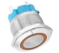 CHICIRIS Interruttore a Pulsante Autobloccante in Metallo IP65 22 Mm con Luce Ad Anello, 2 Pezzi per la Modifica Dell'auto della Nave, Interruttore in Acciaio Inossidabile (3-6VDC)