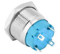 CHICIRIS Interruttore a Pulsante Autobloccante in Metallo IP65 22 Mm con Luce Ad Anello, 2 Pezzi per la Modifica Dell'auto della Nave, Interruttore in Acciaio Inossidabile (220VAC)