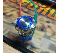 CHICIRIS Interruttore a Pulsante Autobloccante in Metallo IP65 22 Mm con Luce Ad Anello, 2 Pezzi per la Modifica Dell'auto della Nave, Interruttore in Acciaio Inossidabile (3-6VDC)