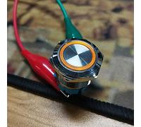 CHICIRIS Interruttore a Pulsante Autobloccante in Metallo IP65 22 Mm con Luce Ad Anello, 2 Pezzi per la Modifica Dell'auto della Nave, Interruttore in Acciaio Inossidabile (12~24VDC)