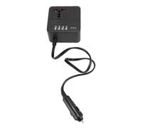 CHICIRIS Inverter per Caricatore Auto da 300 W, Convertitore CA da 12 V/24 V Intelligente a 110 V/220 V con 4 USB, 1 Tipo C, Presa Automobilistica e Uscita CA, Adattatore di