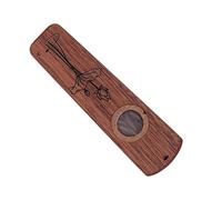 CHICIRIS Kazoo Tradizionale in Legno con Diaframma, Set di Strumenti Musicali con 2 Pellicole per Flauto e Anello per la Bocca, Portatile per Accompagnamento di Chitarra e Ukulele (Legno di ebano)