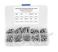 CHICIRIS Kit Assortimento Viti per Macchina in Acciaio Inossidabile 304 (250 pezzi # 6-32UNC)