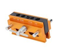 CHICIRIS Kit di Maschere per Tasselli Autocentranti con 6 Boccole per Trapano per un Preciso Allineamento dei Fori Nella Lavorazione del Legno, Larghezza Regolabile per un Uso Versatile, Lega di