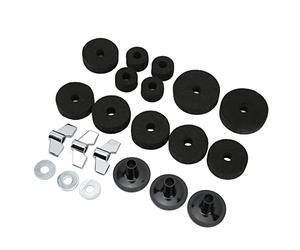 CHICIRIS Kit di Sostituzione Piatti da 21 Pezzi con Feltrini e Manicotti, Set di Hardware per Batteria di Dimensioni Standard, Componenti in Metallo e Plastica, Dadi Ad Alette e Rondelle per