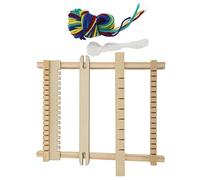 CHICIRIS Macchina per Maglieria a Telaio Manuale con Superfici Leviganti per Tessere Arazzi e Sciarpe per Bambini, in Legno, 7 Bastoncini, 2 Corde