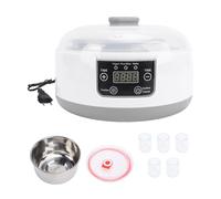 CHICIRIS Macchina per Yogurt Elettrica, Macchina per Yogurt Natto Fatto in Casa da 1,2 Litri con 5 Vasetti, Rivestimento in Acciaio Inossidabile per Dieta, Risparmio Energetico (Spina UE 100-240 V)