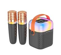 CHICIRIS Macchina Wireless Karaoke con 2 Microfoni Wireless, Microfono BT e Set KTV di Altoparlanti con Effetti di Luce RGB Sunogramma 3D Sungrada Ricaricata di Karaoke Portatile per, (BLACK)