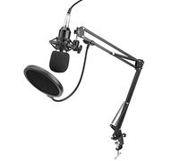 CHICIRIS Microfono a Condensatore BM800, Kit di Registrazione in Studio con Supporto Regolabile e Parabrezza, per Scheda Audio V8 Karaoke Broadcasting Stage TV