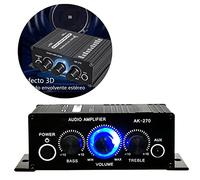 CHICIRIS Mini Amplificatore Compatto in Alluminio Mini Amplificatore di Potenza Stereo Portatile Piccolo per Auto a Casa 12V, Controllo del Volume Regolabile per gli Appassionati di Musica in Viaggio