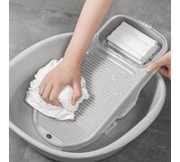 CHICIRIS Mini ASSE per Lavare Il Bucato in Plastica, Antiscivolo, 2 in 1, con Portasapone, per Dormitorio Domestico, Compatto, Leggero e Portatile