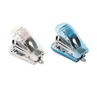 CHICIRIS Mini Graffatrice Carina Struttura a Leva capacità 20 Fogli Cucitrice Portatile Portatile per 24 Pin 6 Pin Materiale Plastica Adatta per Ufficio Casa Scuola Uso (Bianco Blu)