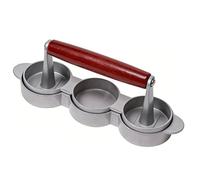 CHICIRIS Mini Pressa per Hamburger Compatta e Multiuso per Tortini per Campeggio e in Legno Massello Antiaderente 8,46x3,46 Pollici (3 Slot)