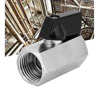 CHICIRIS Mini Valvola a Sfera in Ottone da 1/2" Cromata Femmina X Femmina NPT a Doppia Tenuta per il Collegamento di Tubi Durevole per un Uso Prolungato per Progetti Idraulici