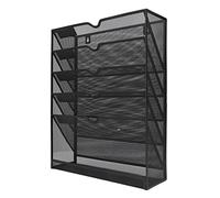 CHICIRIS Organizer da Parete, Portadocumenti da Parete in Metallo a 5 Tasche con Viti e Ganci per Documenti da Ufficio, Riviste, Lettere, Grafici