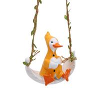 CHICIRIS Ornamento da Appendere a Forma di Anatra, Adorabile Statuetta di Anatra Altalena per la Decorazione del Ramo di un Albero nel Patio, 1 Pezzo
