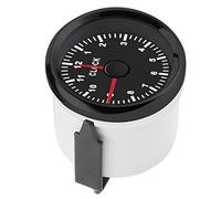 CHICIRIS Orologio da Cruscotto per Auto, Calibro Universale da 2 Pollici con Retroilluminazione Rossa per Moto, Misuratore di Orologio da 52 Mm per Barca (Quadrante nero Coperchio nero)