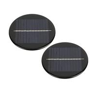 CHICIRIS Pannello Solare Rotondo 2 Pezzi 6 V 0,5 W, Tasso di Conversione Elevato in Polisilicio da 80 Mm con Buona Trasmissione della Luce per Cablaggio Impermeabile Fai-da-te