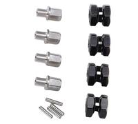 CHICIRIS Parti RC, Adattatori per Ruote in Ottone, Mozzi Esagonali per Carichi Pesanti per Trazione Ed Equilibrio Migliorati Nei Veicoli Cingolati SCX10 in 1/10 (BLACK)