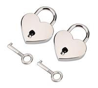 CHICIRIS Pazzo a Cuore con Tasto Skeleton, 2 Set di Blocco di Metallo per il Diario del Bagaglio Box Box, Design Classico, Robusto e Resistente