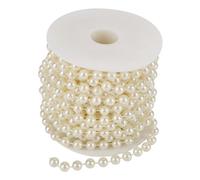 CHICIRIS Perle di Filo Perle Corda di Ghirlanda, Arredamento Luccicante per Matrimoni, Perle Perle da 10 M/rotolo per Matrimonio, Giorno di Natale, Perle di Imitazione ABS, 8 Mm, Bianco (Beige)