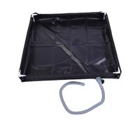 CHICIRIS Piatto Doccia Portatile Pieghevole 31,5x31,5x3,9 Pollici con Efficiente di Scarico per Campeggio All'aperto RV Beach Use (BLACK)