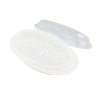 CHICIRIS Piatto per Cottura a Vapore di Pesce Al Microonde con Coperchio, | Materiale PP per uso alimentare, conduzione rapida del calore, progettato per l\'uso nel microonde, blocca l\'umidità