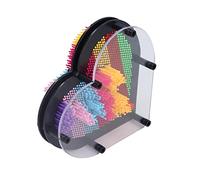 CHICIRIS Pin Art Board Decorazione Colorata a Forma di Cuore 3D per Camera e Ufficio - Giocattolo Artistico con Ago in Plastica per Bambini e Adulti 18,7 Cm X 17,5 Cm