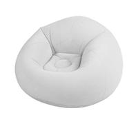 CHICIRIS Poltrona da Divano Gonfiabile, Poltrona Lounge Floccata Portatile in PVC con Supporto Posteriore Inclinato per Soggiorno, Camera da Letto, Esterno, Viaggio (grigio chiaro)