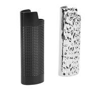 CHICIRIS Porta Accendino in Metallo, Protettiva Resistente per Accendini Unici, Regalo Perfetto per le Feste, Lega di Zinco da 8 Cm, 2 unità