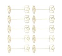 CHICIRIS Porta della Scheda da Tavolo, FORMPLEPITO DI BUSTRO da 10 Pezzi -platz -Clips Robusti e Stabili per il Buffet del Banchetto del Ristorante (GOLD)