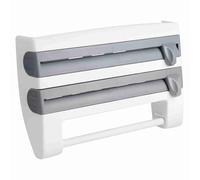 CHICIRIS Portarotolo da Montato a Parete, Portaoggetti per Asciugamani in Pellicola di Alluminio con Lame Affilate Come Rasoi, per un Taglio Facile e Un'organizzazione Ordinata (Bianco grigio)