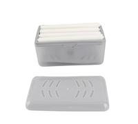 CHICIRIS Portasapone Multifunzionale con Gorgogliatore per Drenaggio Rapido e Produzione di Schiuma, Ideale per Casa e Ufficio, Plastica, Grigio 5,12x2,95x2,36 Pollici (Europa settentrionale)