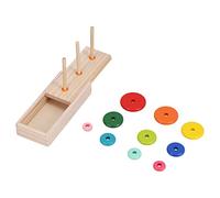 CHICIRIS Puzzle Logico in Legno 10 Anelli con Scatola Portaoggetti | Rompicapo Educativo per Bambini Dai 5 Anni in su, Blocchi di Legno Colorati, Vernice a Base D'acqua, Sviluppo delle