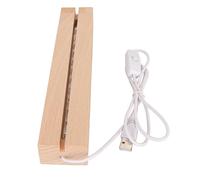 CHICIRIS Rettangolo -lad Luce Display Interfaccia USB in Legno -Art Base Chiaro per Vetro Acrilico, Supporto in Legno Massiccio per il Display (24 cm)
