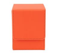 CHICIRIS Scatola per Carte Magnetica, Custodia per Carte da Gioco Resistente Ai Graffi in Pelle PU Contiene 100, con Chiusura Magnetica e Cucitura Stretta, per Collezionare Giochi (Orange)