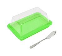 CHICIRIS Scatola Porta Burro con Coperchio Trasparente Design Elegante e Taglia Burro per e Tavolo da Pranzo Materiale PP 18x11,5x8 Cm (verde quadrato)