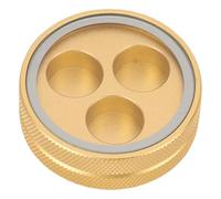 CHICIRIS Scatola Portaoggetti per Punte da Biliardo, Design a 3 Fori, in Alluminio, Portatile, con Coperchio Trasparente per una Scorta (D'oro)