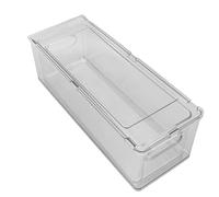 CHICIRIS Scatola Portaoggetti Trasparente per Cassetti, Organizer in Plastica Impilabile con Cassetto Scorrevole per Mobiletto da del Bagno Sotto il Lavandino (3 litri)
