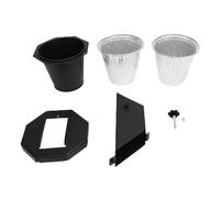 CHICIRIS Secchio per Grasso per Griglia con 2 Rivestimenti Ad Alta capacità per, Fossa, Raccogligocce per Grasso Chiuso per Sicurezza e Pulizia, Acciaio Resistente al Calore