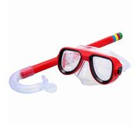 CHICIRIS Set Boccaglio per Bambini, Maschera Subacquea per Bambini con Tubo di Respirazione, Materiale Siliconico PVC Ecologico, Protegge gli Occhi e il Naso Dal Cloro del Sale Marino, (rosso)