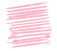 CHICIRIS Set Compatto per Scultura in Argilla di Lunga Durata, Strumento Manuale per Modellare L'argilla Morbida, 14 pezzi. Rosa, Rosa Rossa, Gialla (Roseo)